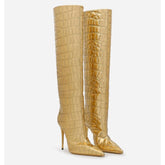 Thin High Heel Long Tube Women's Boots Stone-BS01054-Veeddydropshipping